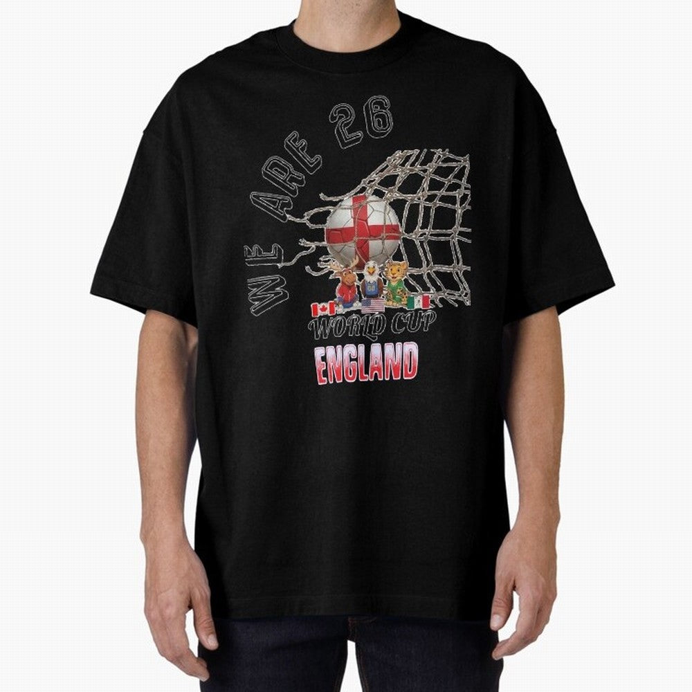 World cup 26 - England Classic T-Shirt Create FIFA World Cup 2026 Spirit, with Portugal, Messi, Neymar and Mbappe, Championship Spirit, Famous Goals, Roaring Crowds and International Football Unity; Perfect for Supporters Who Want Bold Football