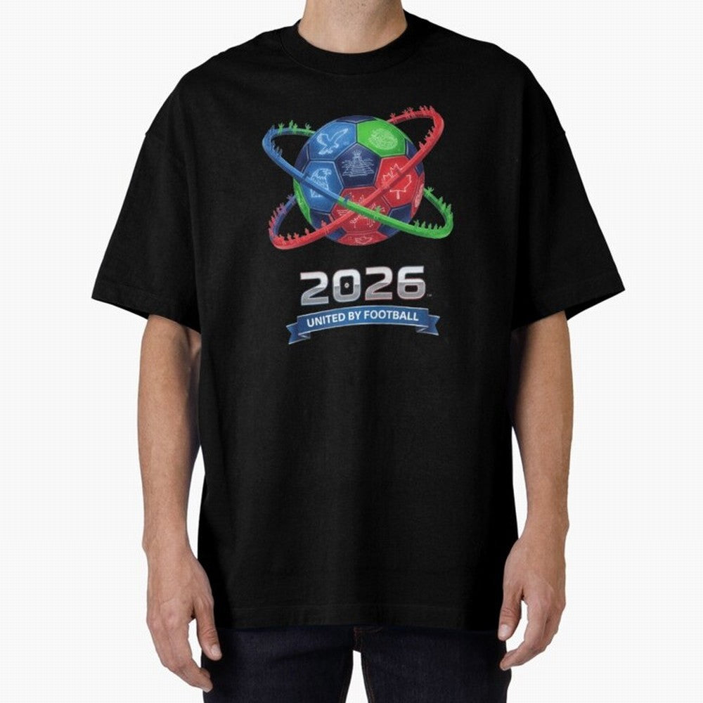 United by Football 2026 Global Connectivity Logo Classic T-Shirt Stand Out with Spirit from Match Day Hype around FIFA World Cup 2026 USA Canada Mexico, Messi, CR7 and Mbappe, Brazil, Sports Nostalgia, International Competition, Famous Players and