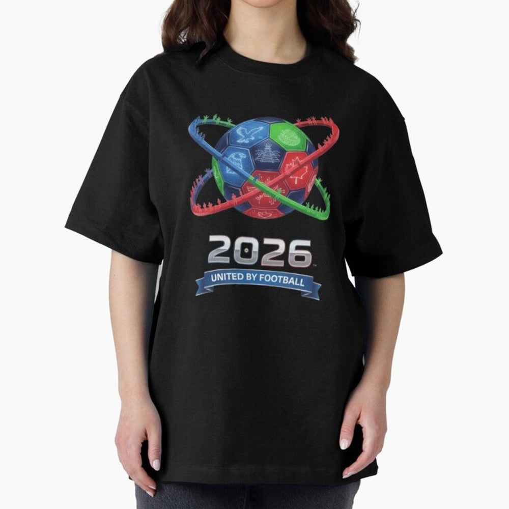 United by Football 2026 Global Connectivity Logo Classic T-Shirt Stand Out with Spirit from Match Day Hype around FIFA World Cup 2026 USA Canada Mexico, Messi, CR7 and Mbappe, Brazil, Sports Nostalgia, International Competition, Famous Players and