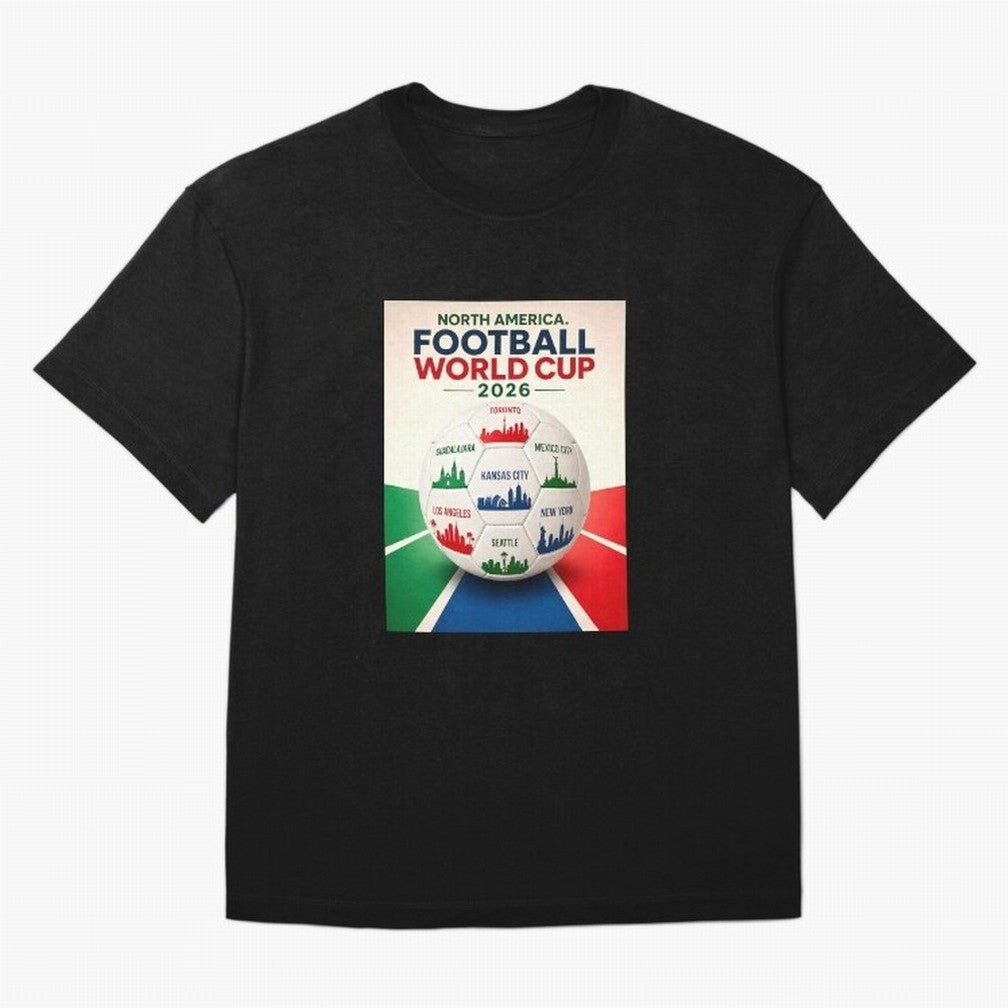 North America Football 2026 Classic T-Shirt Turn Football Passion into Global Football Passion for FIFA World Cup 2026 USA Canada Mexico, Built around Messi, Neymar and Mbappe, Portugal, Spain and Germany, Championship Spirit, Famous Goals, Roaring