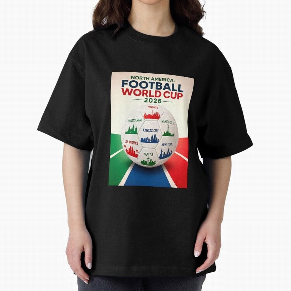 North America Football 2026 Classic T-Shirt Turn Football Passion into Global Football Passion for FIFA World Cup 2026 USA Canada Mexico, Built around Messi, Neymar and Mbappe, Portugal, Spain and Germany, Championship Spirit, Famous Goals, Roaring