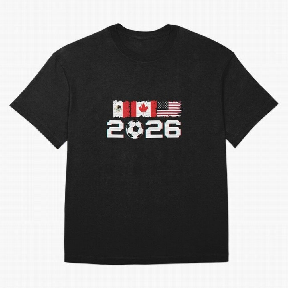 Glitched United 2026 Cup - North America Emblem Part 2 T-Shirt_82924673 Classic T-Shirt Bring International Match Energy to Global Football Passion for FIFA World Cup 2026 Group Stage, Highlighting Messi, France and Portugal, Game Day Rituals,