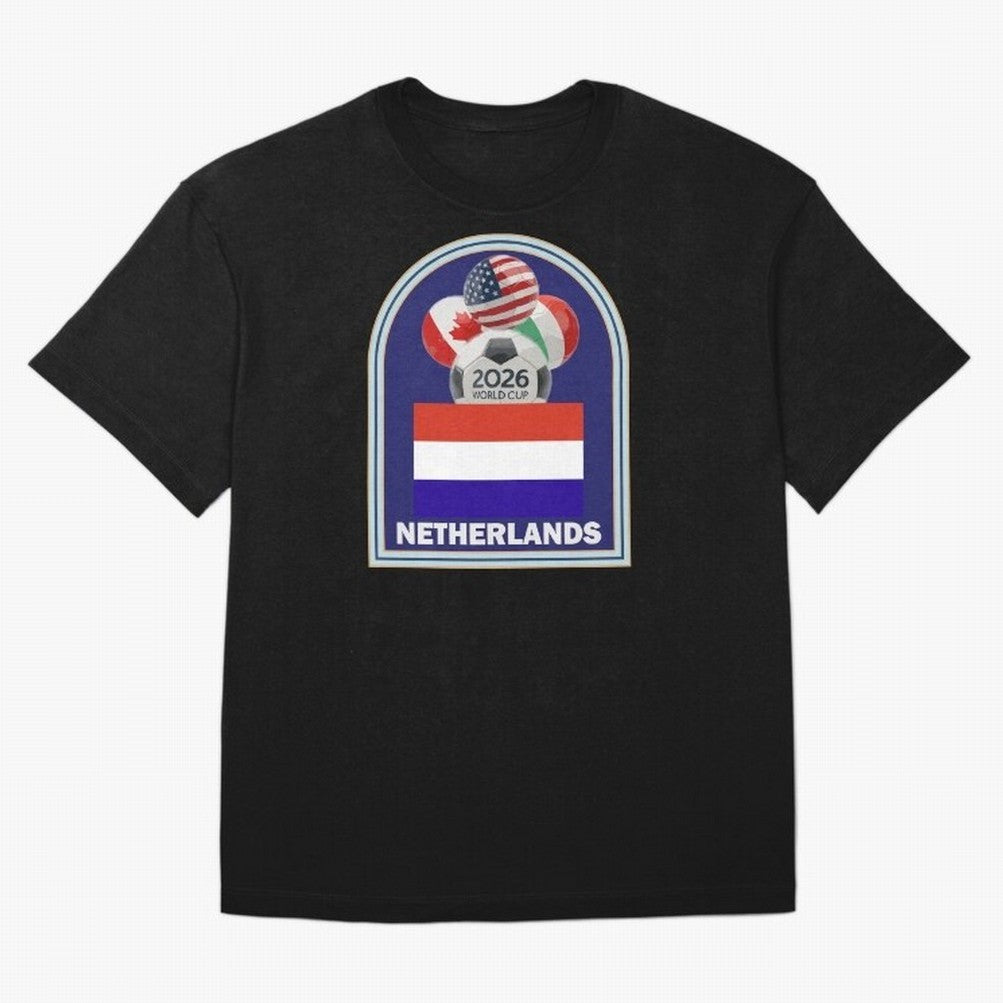 Netherlands 2026 Soccer T-shirt Classic T-Shirt Make Memories around Global Football Passion for FIFA World Cup 2026 Group Stage, Featuring Haaland and Mbappe, Argentina, France and Brazil, Football History, Final Match Energy, Crowd Noise and Once