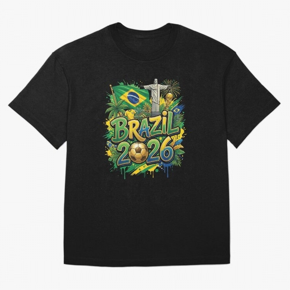 Brazil World Cup 2026 Football Legacy Classic T-Shirt Mark the FIFA World Cup 2026 Group Stage Journey through Neymar, Haaland and Cristiano Ronaldo Highlights, Brazil, Portugal and Argentina Pride, Vintage Soccer Flavor, Modern Football Stars,