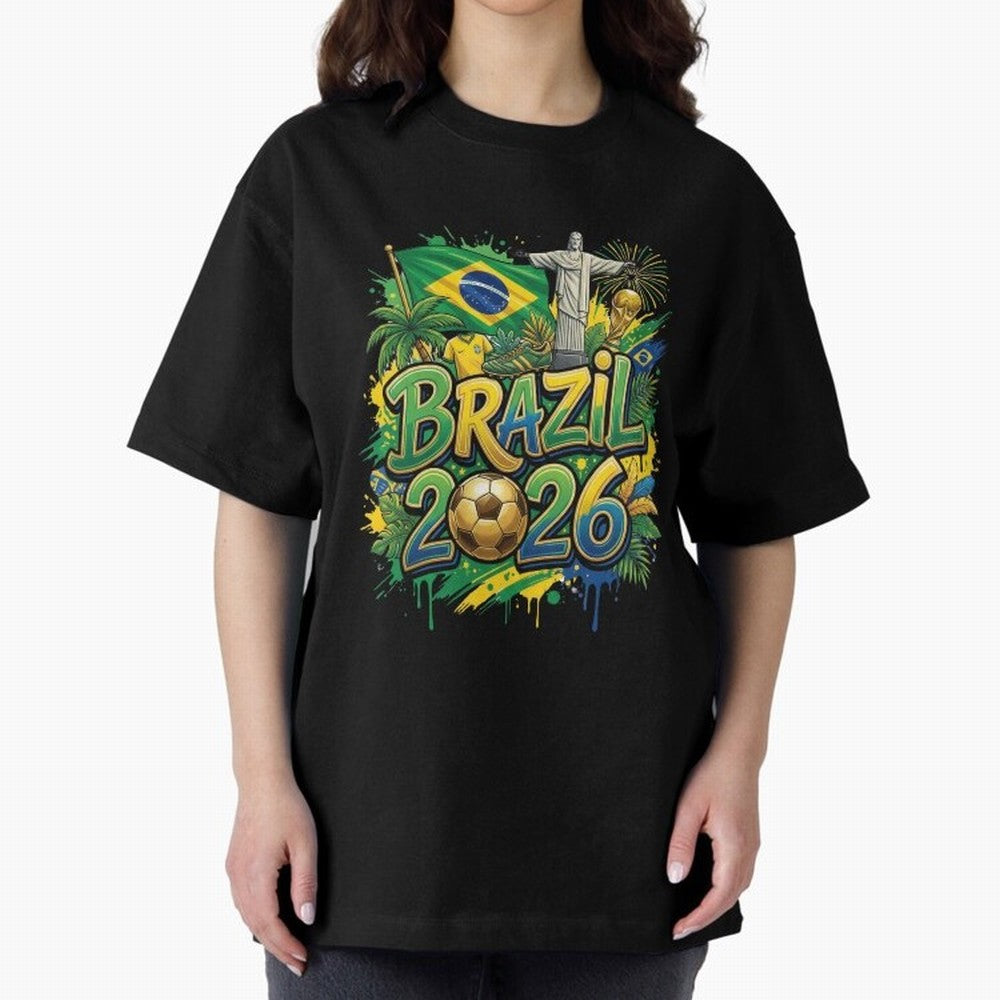 Brazil World Cup 2026 Football Legacy Classic T-Shirt Mark the FIFA World Cup 2026 Group Stage Journey through Neymar, Haaland and Cristiano Ronaldo Highlights, Brazil, Portugal and Argentina Pride, Vintage Soccer Flavor, Modern Football Stars,