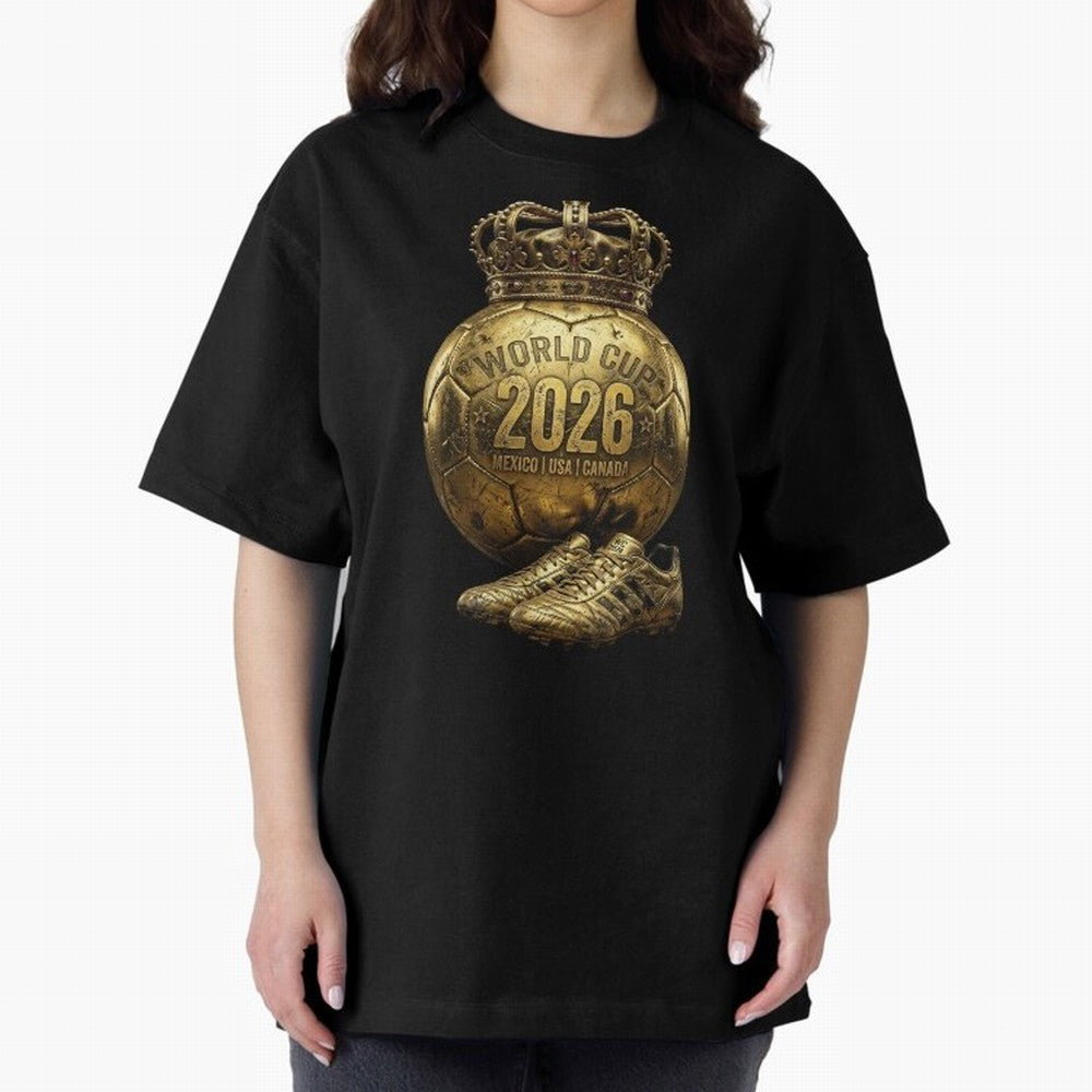 World Cup 2026 Golden Soccer Ball Crown- Mexico USA Canada Classic T-Shirt Support the Legends of FIFA World Cup 2026 Highlighting Messi, CR7 and Mbappe, Brazil, Portugal and Argentina Energy, Football Festival Excitement, Trophy Ambitions, Country