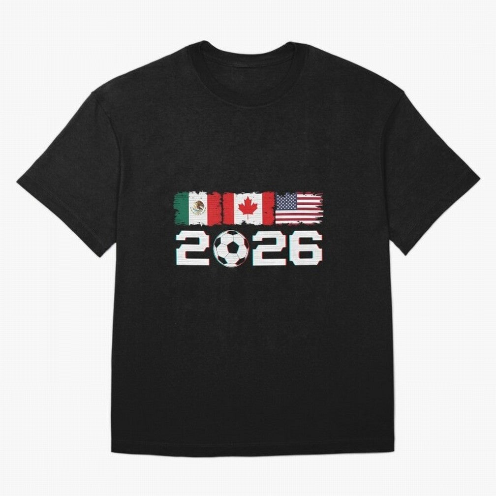 Glitched United 2026 Cup North America Emblem Part Classic T-Shirt Relive FIFA World Cup 2026 Group Stage Featuring Neymar, Haaland and Cristiano Ronaldo, France Energy, Championship Spirit, Famous Goals, Roaring Crowds and International Football