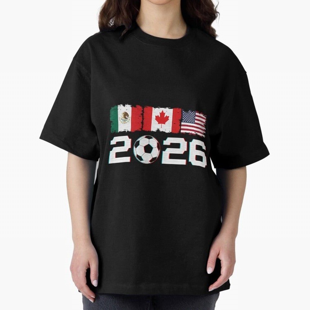 Glitched United 2026 Cup North America Emblem Part Classic T-Shirt Relive FIFA World Cup 2026 Group Stage Featuring Neymar, Haaland and Cristiano Ronaldo, France Energy, Championship Spirit, Famous Goals, Roaring Crowds and International Football