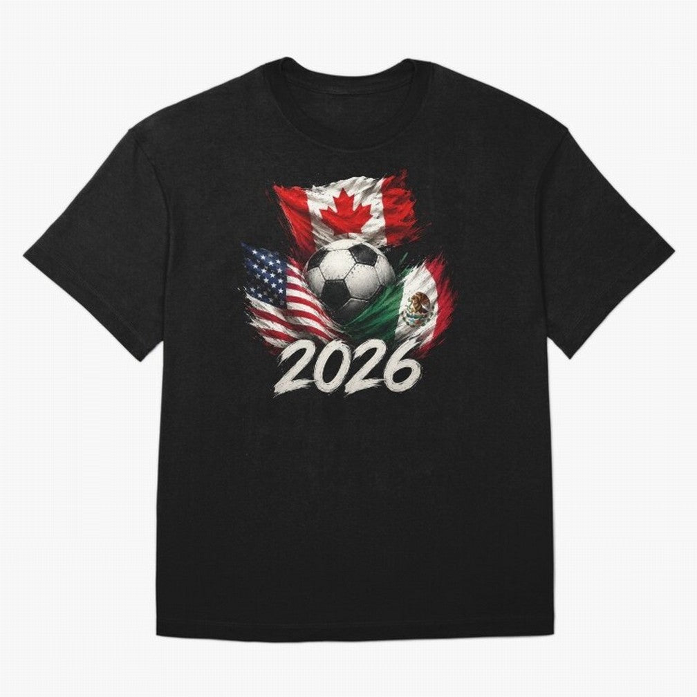 Soccer 2026 USA Canada Mexico ¨C World Football Flags Design Classic T-Shirt Show Your Tournament Heart for FIFA World Cup 2026 Group Stage for Fans of Messi, CR7 and Mbappe and Argentina, Bringing Tournament Hype, Historic Matchups, Family Viewing