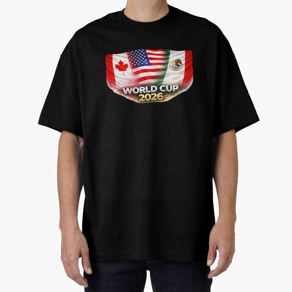 World Cup 2026 North America Flags Design ¨C USA Canada Mexico Soccer Fan Graphic Classic T-Shirt Make Game Day About FIFA World Cup 2026 USA Canada Mexico for Fans of CR7 and Messi and Argentina, France and Brazil, Bringing Stadium Memories,