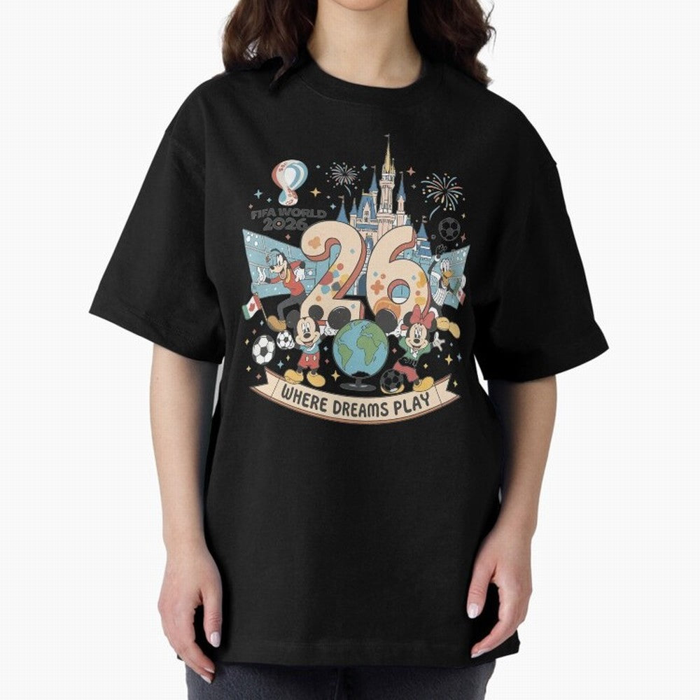 Dreamland Football 26 Shirt | Cute Cartoon Global Celebration Tee Classic T-Shirt Bring Match Day Fire to FIFA World Cup 2026 USA Canada Mexico Celebrating Haaland and Mbappe, Portugal, Spain and Germany Energy, Football Passion, Legendary