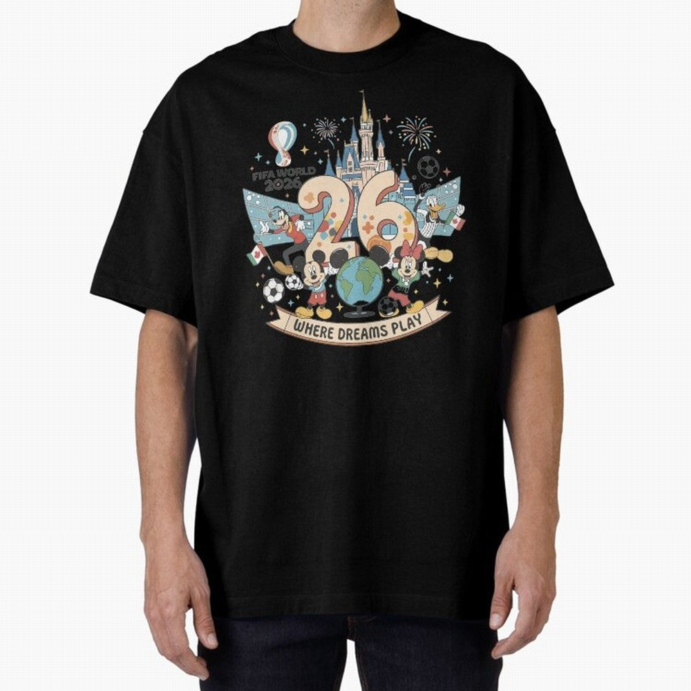 Dreamland Football 26 Shirt | Cute Cartoon Global Celebration Tee Classic T-Shirt Bring Match Day Fire to FIFA World Cup 2026 USA Canada Mexico Celebrating Haaland and Mbappe, Portugal, Spain and Germany Energy, Football Passion, Legendary