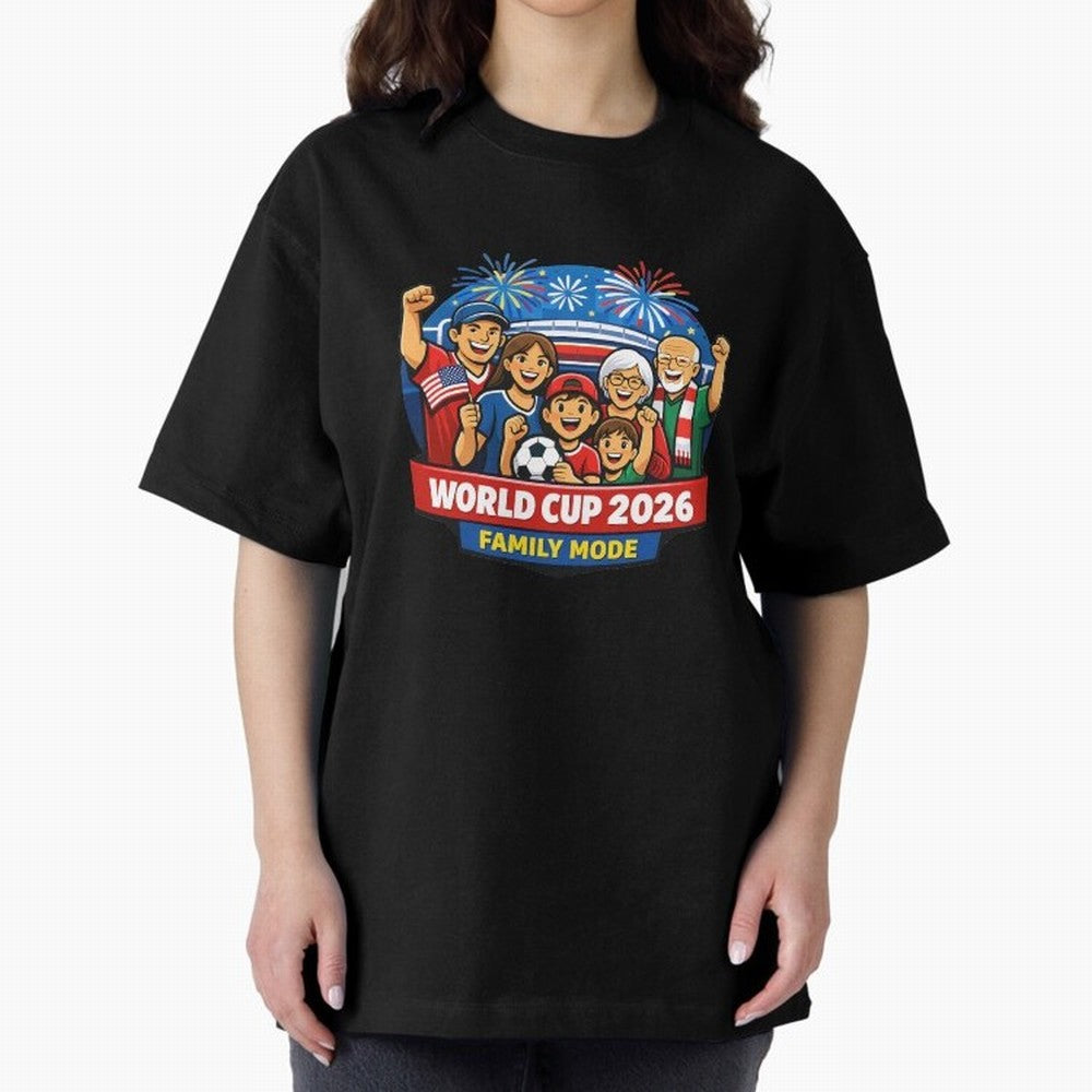 World Cup 2026 Family Mode ¨C Football Fans Celebration Design Classic T-Shirt Follow Every Goal of FIFA World Cup 2026 USA Canada Mexico Spirit, Featuring England, Cristiano Ronaldo, Football Passion, Legendary Performances, Festival Vibes and