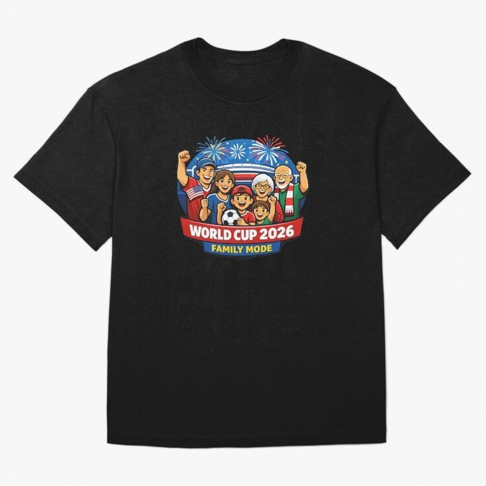 World Cup 2026 Family Mode ¨C Football Fans Celebration Design Classic T-Shirt Follow Every Goal of FIFA World Cup 2026 USA Canada Mexico Spirit, Featuring England, Cristiano Ronaldo, Football Passion, Legendary Performances, Festival Vibes and