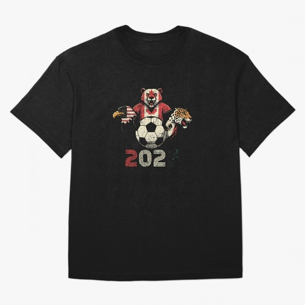 United 2026 Soccer Mascots North America Tournament T-Shirt_83157189 Classic T-Shirt Stand Out with Spirit from Match Day Hype around FIFA World Cup 2026 USA Canada Mexico, Cristiano Ronaldo, Brazil, Portugal and Argentina, Champion Mindset, Group