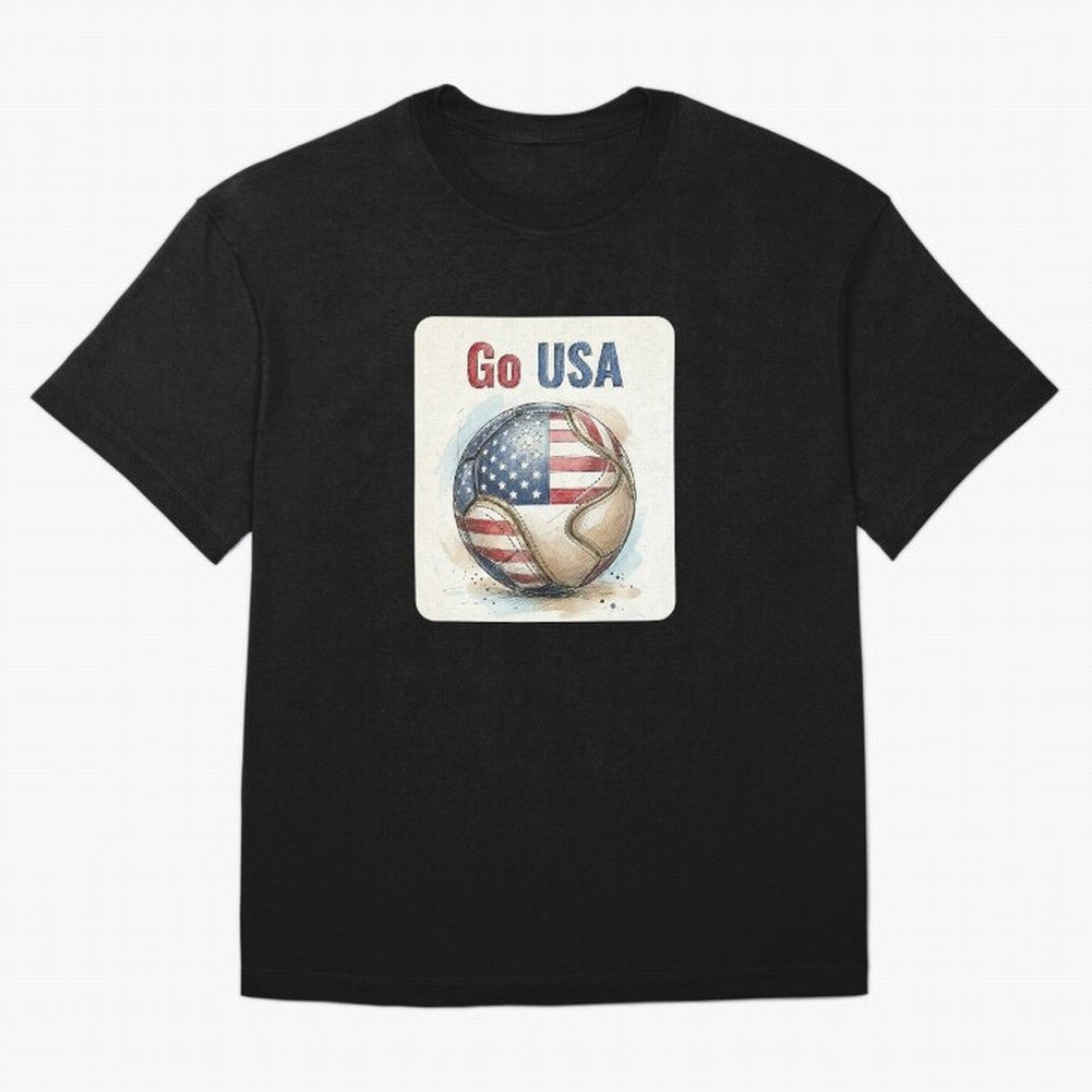 Go USA Soccer Ball Flag | American Football Fan Graphic Tee Classic T-Shirt Capture FIFA World Cup 2026 Group Stage for Fans of Haaland and England and Germany, Bringing Football Passion, Legendary Performances, Festival Vibes and Supporter
