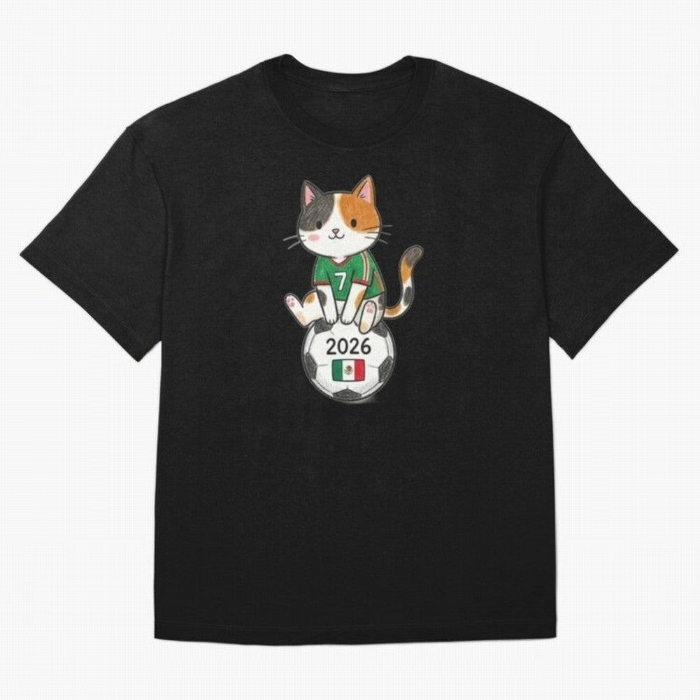 Mexico Soccer Cat #7 - 2026 World Cup Spirit Classic T-Shirt Live for the Drama of FIFA World Cup 2026 Group Stage Capturing CR7, Argentina Energy, Football Festival Excitement, Trophy Ambitions, Country Rivalries and Star Player Buzz; Created for