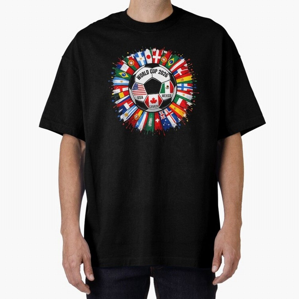 World Cup 2026 Shirt Soccer Tournament Fan Design International Flags Football Graphic Tee Sports Lover Gift Classic T-Shirt Wear the Spirit of Match Day Hype around FIFA World Cup 2026 USA Canada Mexico, Haaland, Argentina and Brazil, Sports