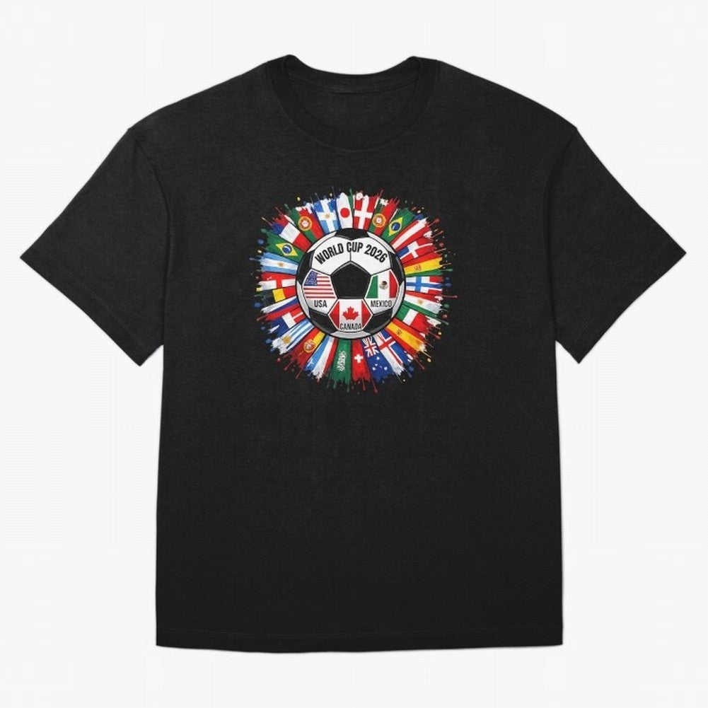 World Cup 2026 Shirt Soccer Tournament Fan Design International Flags Football Graphic Tee Sports Lover Gift Classic T-Shirt Wear the Spirit of Match Day Hype around FIFA World Cup 2026 USA Canada Mexico, Haaland, Argentina and Brazil, Sports