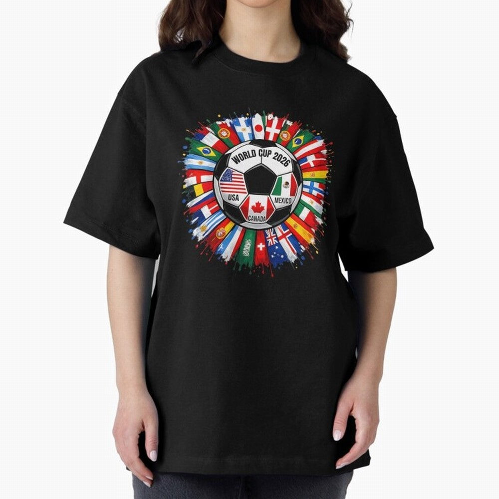 World Cup 2026 Shirt Soccer Tournament Fan Design International Flags Football Graphic Tee Sports Lover Gift Classic T-Shirt Wear the Spirit of Match Day Hype around FIFA World Cup 2026 USA Canada Mexico, Haaland, Argentina and Brazil, Sports