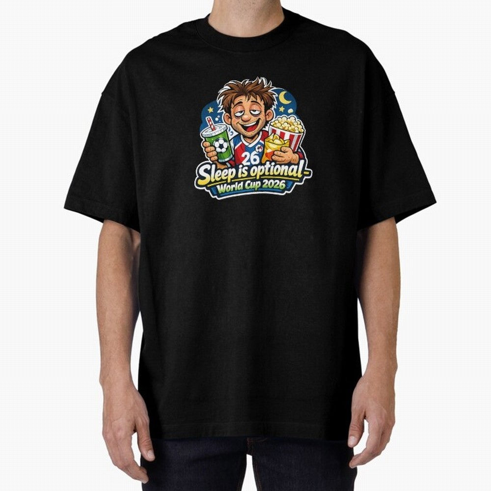 Sleep Is Optional ¨C World Cup 2026 Funny Soccer Fan Night Design Classic T-Shirt Celebrate FIFA World Cup 2026 Spirit, Inspired by Argentina, France and Brazil, Neymar, Global Supporter Spirit, Legendary Goals, National Colors and Tournament