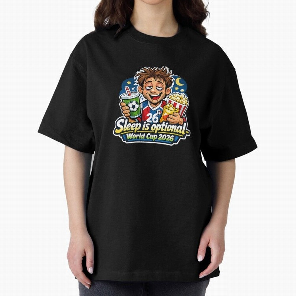 Sleep Is Optional ¨C World Cup 2026 Funny Soccer Fan Night Design Classic T-Shirt Celebrate FIFA World Cup 2026 Spirit, Inspired by Argentina, France and Brazil, Neymar, Global Supporter Spirit, Legendary Goals, National Colors and Tournament