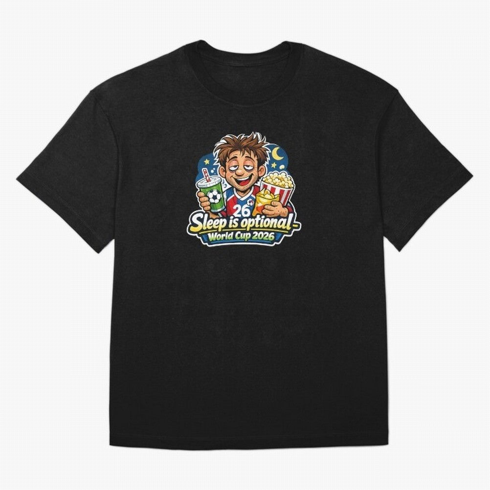 Sleep Is Optional ¨C World Cup 2026 Funny Soccer Fan Night Design Classic T-Shirt Celebrate FIFA World Cup 2026 Spirit, Inspired by Argentina, France and Brazil, Neymar, Global Supporter Spirit, Legendary Goals, National Colors and Tournament