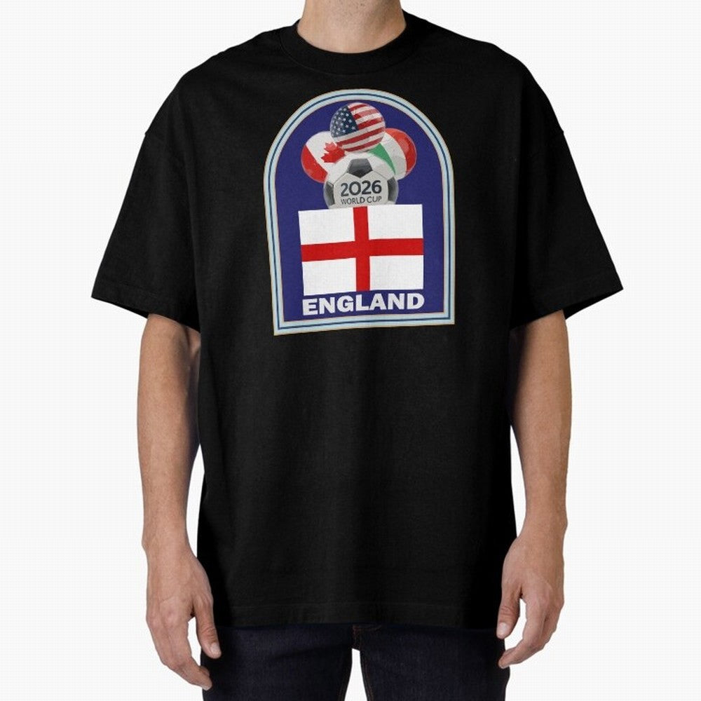 England 2026 Soccer T-shirt Classic T-Shirt Carry the Colors and Pride of Global Football Passion for FIFA World Cup 2026 Group Stage, Driven by Haaland and Mbappe, Brazil, Football Festival Excitement, Trophy Ambitions, Country Rivalries and Star