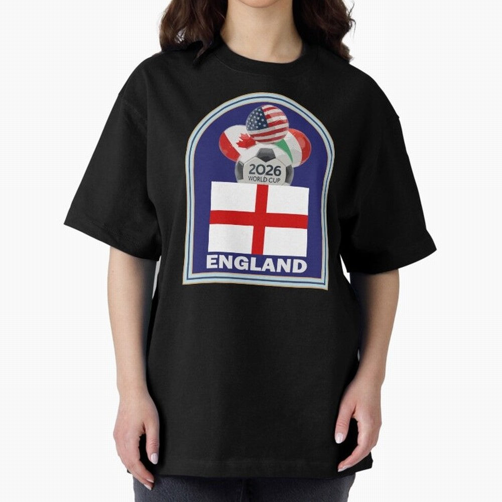 England 2026 Soccer T-shirt Classic T-Shirt Carry the Colors and Pride of Global Football Passion for FIFA World Cup 2026 Group Stage, Driven by Haaland and Mbappe, Brazil, Football Festival Excitement, Trophy Ambitions, Country Rivalries and Star