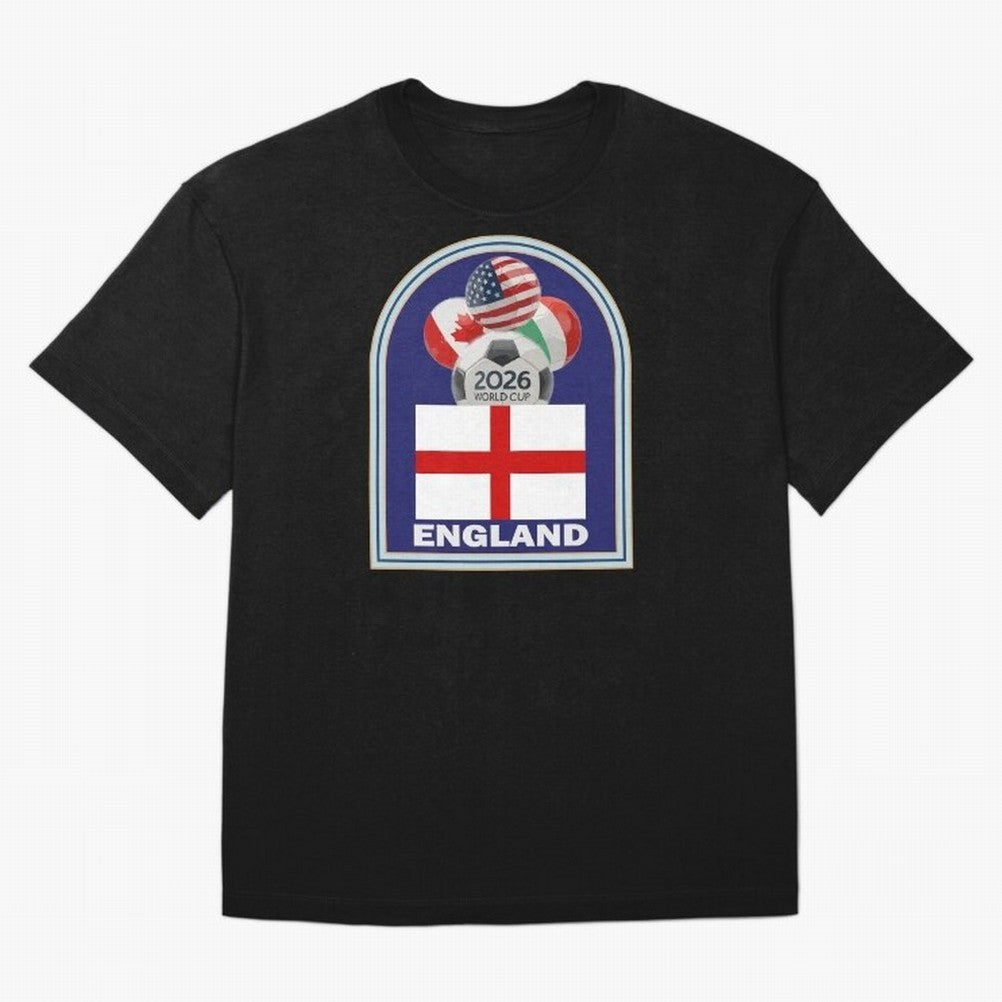 England 2026 Soccer T-shirt Classic T-Shirt Carry the Colors and Pride of Global Football Passion for FIFA World Cup 2026 Group Stage, Driven by Haaland and Mbappe, Brazil, Football Festival Excitement, Trophy Ambitions, Country Rivalries and Star