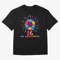 2026 Colorful Soccer Ball USA Canada Mexico 26 Classic T-Shirt Remember Iconic Moments from FIFA World Cup 2026 USA Canada Mexico Spirit, Featuring France and Portugal, Messi, Retro Football Energy, Iconic Rivalries, Trophy Chase Drama and Stadium
