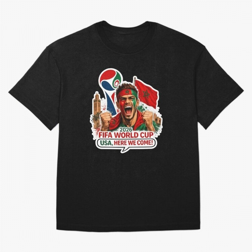 Morocco 2026 World Cup Fan Classic T-Shirt Show Your Stadium Side during FIFA World Cup 2026 Group Stage for Fans of Mbappe and Neymar and Argentina, Bringing Global Supporter Spirit, Legendary Goals, National Colors and Tournament Celebration;