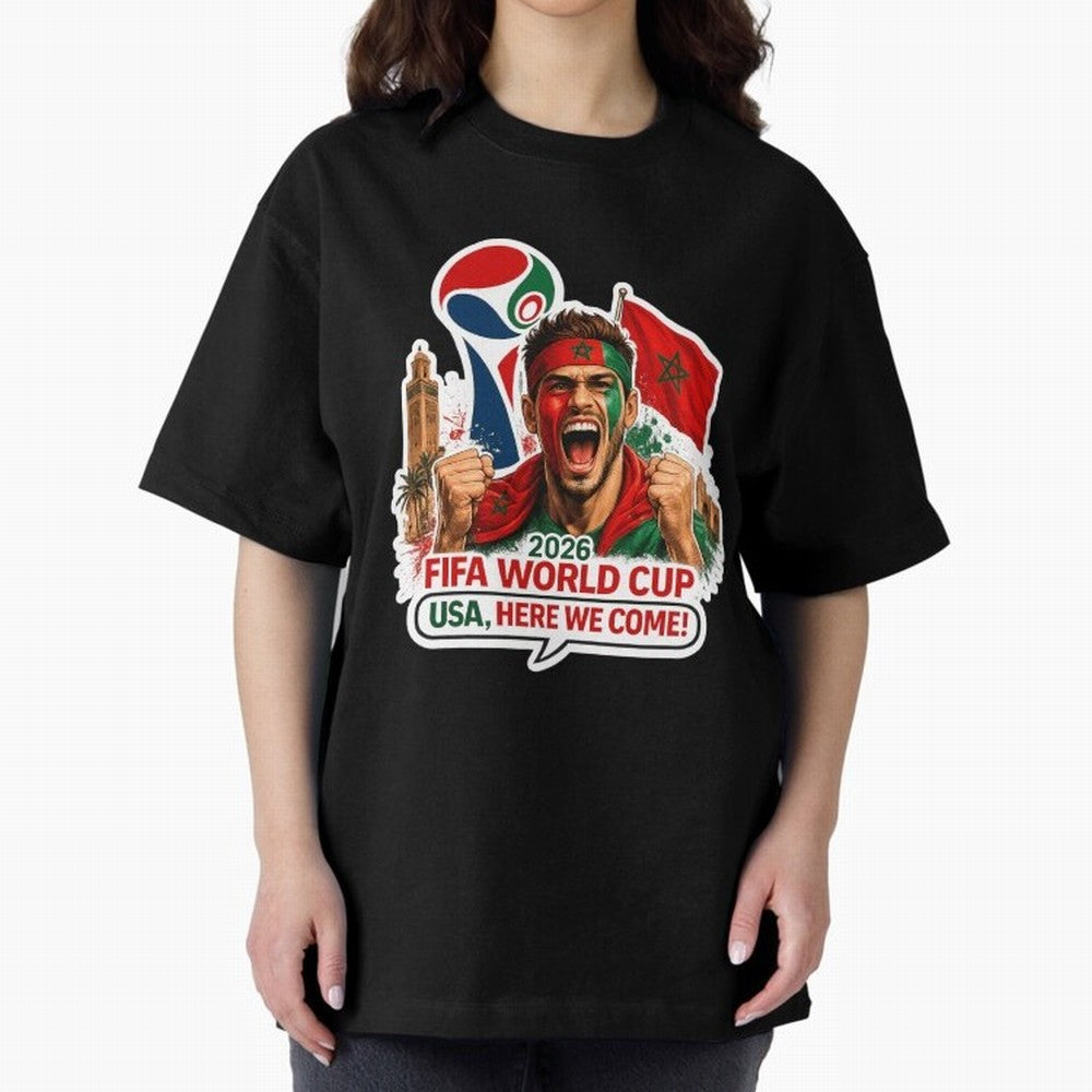 Morocco 2026 World Cup Fan Classic T-Shirt Show Your Stadium Side during FIFA World Cup 2026 Group Stage for Fans of Mbappe and Neymar and Argentina, Bringing Global Supporter Spirit, Legendary Goals, National Colors and Tournament Celebration;