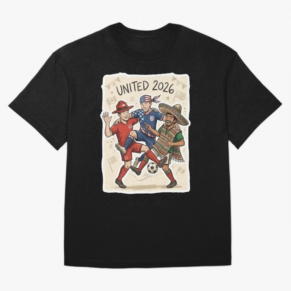 USA Canada Mexico Football Fans Classic T-Shirt Celebrate Soccer Greatness during FIFA World Cup 2026 Group Stage for Fans of Mbappe and Neymar and Argentina and Brazil, Bringing Football Passion, Legendary Performances, Festival Vibes and