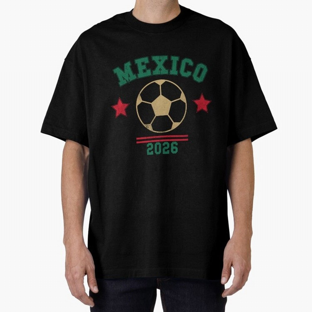 Mexico Soccer Fan 2026 Jersey Style Design Classic T-Shirt Follow Every Goal of FIFA World Cup 2026 USA Canada Mexico for Fans of CR7 and England, France and Netherlands, Bringing Championship Spirit, Famous Goals, Roaring Crowds and International