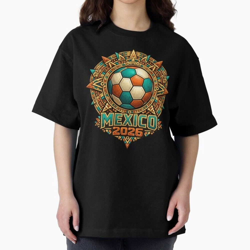 Mexico 2026 World Cup T-Shirt - Aztec Soccer Design - Mexican Heritage Football Tee Classic T-Shirt Honor the Football Icons of FIFA World Cup 2026 USA Canada Mexico for Fans of Messi, Neymar and Mbappe and Portugal, Bringing Football Festival