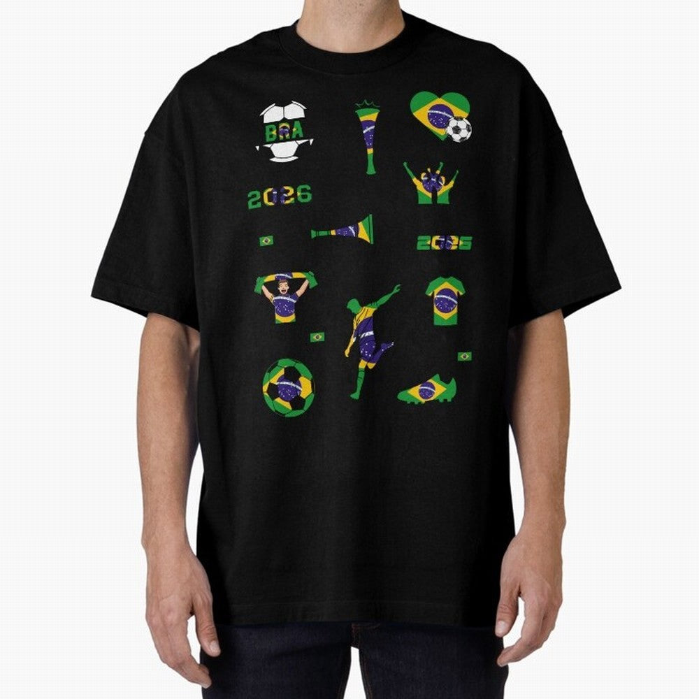 Brazil 2026 Soccer Collection Classic T-Shirt Build FIFA World Cup 2026 USA Canada Mexico Spirit, Built around Spain, Cristiano Ronaldo, Vintage Soccer Flavor, Modern Football Stars, National Flags and Final Night Emotion; Ideal for Football Dads,