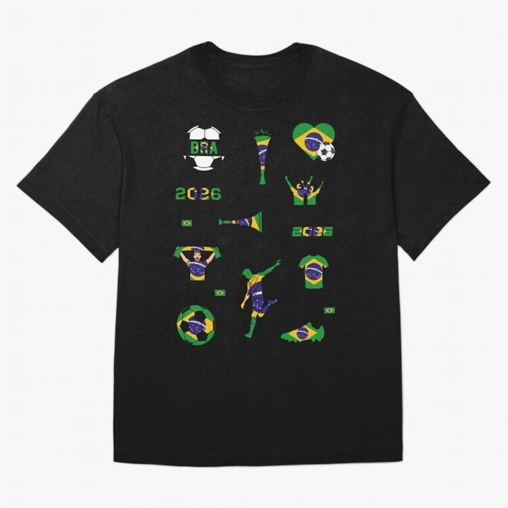 Brazil 2026 Soccer Collection Classic T-Shirt Build FIFA World Cup 2026 USA Canada Mexico Spirit, Built around Spain, Cristiano Ronaldo, Vintage Soccer Flavor, Modern Football Stars, National Flags and Final Night Emotion; Ideal for Football Dads,