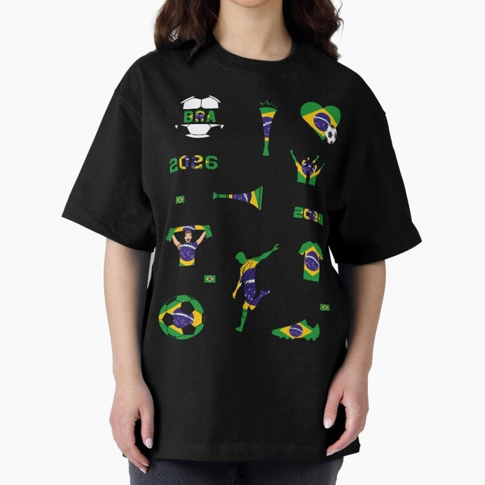 Brazil 2026 Soccer Collection Classic T-Shirt Build FIFA World Cup 2026 USA Canada Mexico Spirit, Built around Spain, Cristiano Ronaldo, Vintage Soccer Flavor, Modern Football Stars, National Flags and Final Night Emotion; Ideal for Football Dads,
