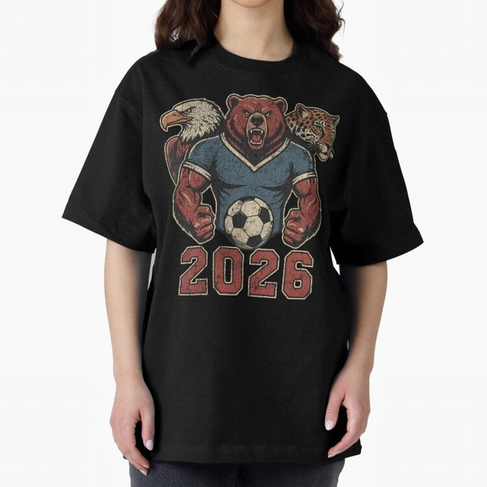 World Cup 2026 Host Mascots | USA Canada Mexico Soccer Classic T-Shirt Embrace Global Football Passion for FIFA World Cup 2026, Capturing Mbappe and Neymar, Brazil, Portugal and Argentina, Retro Football Energy, Iconic Rivalries, Trophy Chase Drama