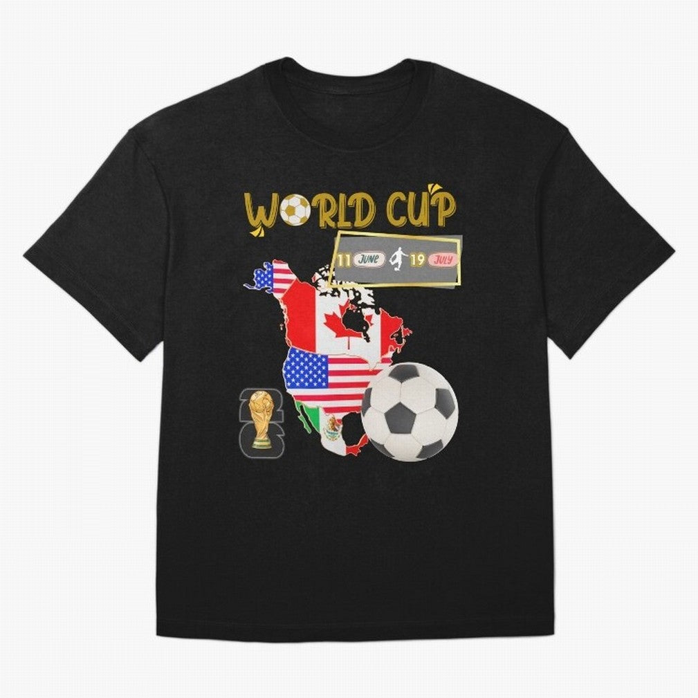 World Cup 2026 North America USA Canada Mexico Soccer Fan Classic T-Shirt Celebrate the Magic of FIFA World Cup 2026 USA Canada Mexico with Mbappe and Neymar, Portugal, Spain and Germany Energy, Championship Spirit, Famous Goals, Roaring Crowds and