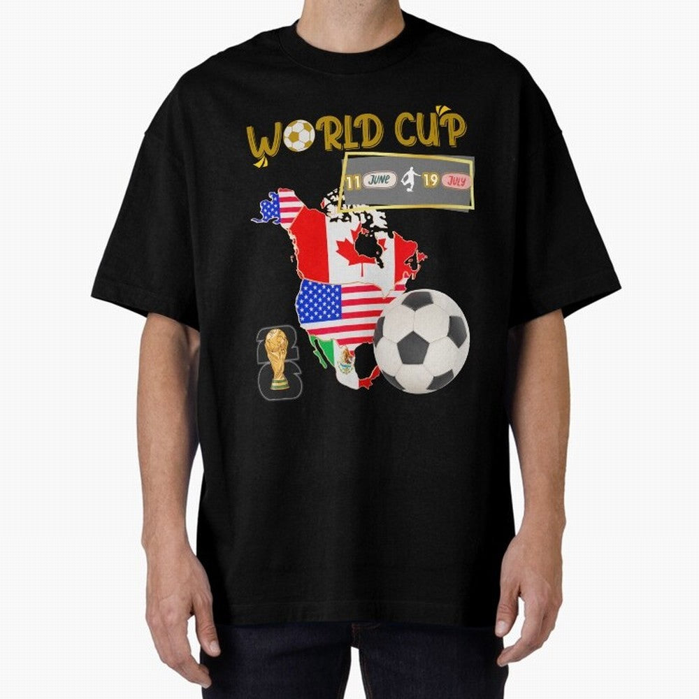 World Cup 2026 North America USA Canada Mexico Soccer Fan Classic T-Shirt Celebrate the Magic of FIFA World Cup 2026 USA Canada Mexico with Mbappe and Neymar, Portugal, Spain and Germany Energy, Championship Spirit, Famous Goals, Roaring Crowds and