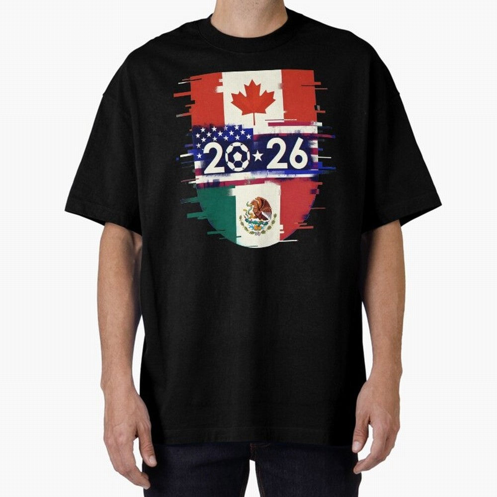 Glitched United 2026 - North America Emblem Cup Classic T-Shirt Represent Fans Who Live for FIFA World Cup 2026 Group Stage Spirit, with Portugal, Spain and Germany, Neymar, Stadium Chants, National Pride, Trophy Dreams and Unforgettable Football