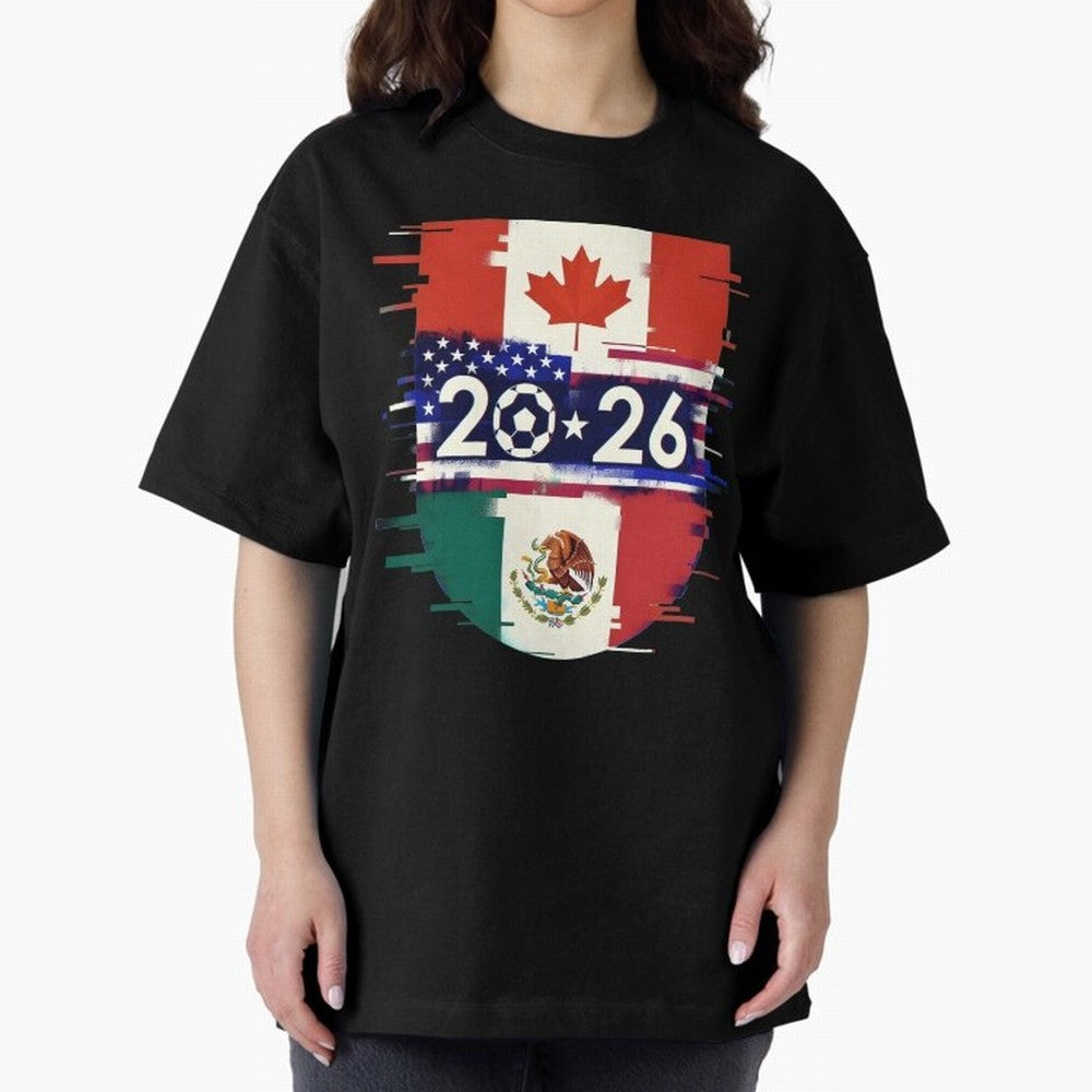 Glitched United 2026 - North America Emblem Cup Classic T-Shirt Represent Fans Who Live for FIFA World Cup 2026 Group Stage Spirit, with Portugal, Spain and Germany, Neymar, Stadium Chants, National Pride, Trophy Dreams and Unforgettable Football
