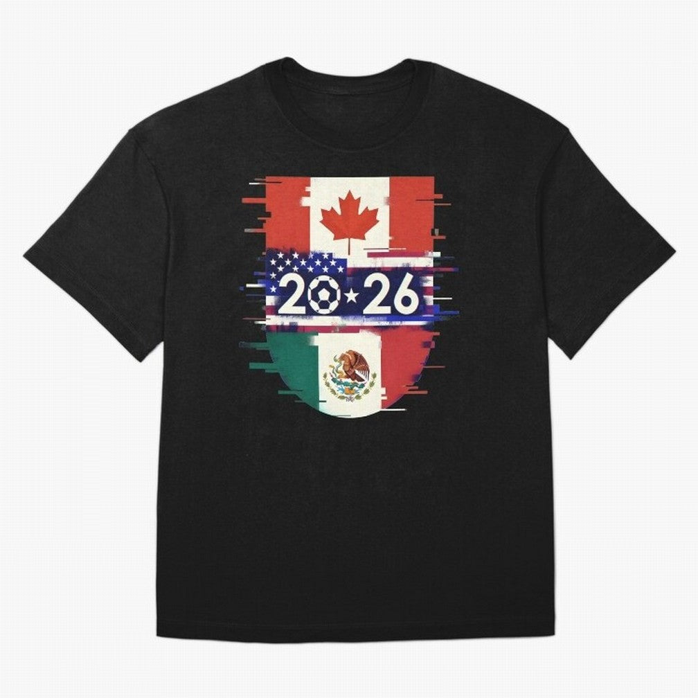 Glitched United 2026 - North America Emblem Cup Classic T-Shirt Represent Fans Who Live for FIFA World Cup 2026 Group Stage Spirit, with Portugal, Spain and Germany, Neymar, Stadium Chants, National Pride, Trophy Dreams and Unforgettable Football