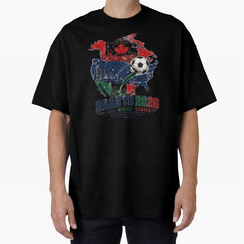 Road to 2026 USA Mexico Canada Soccer Badge Classic T-Shirt Experience the Global Stage of Global Football Passion for FIFA World Cup 2026, Highlighting Cristiano Ronaldo, Haaland and CR7, France, Fan Favorite Moments, National Team Passion, Big