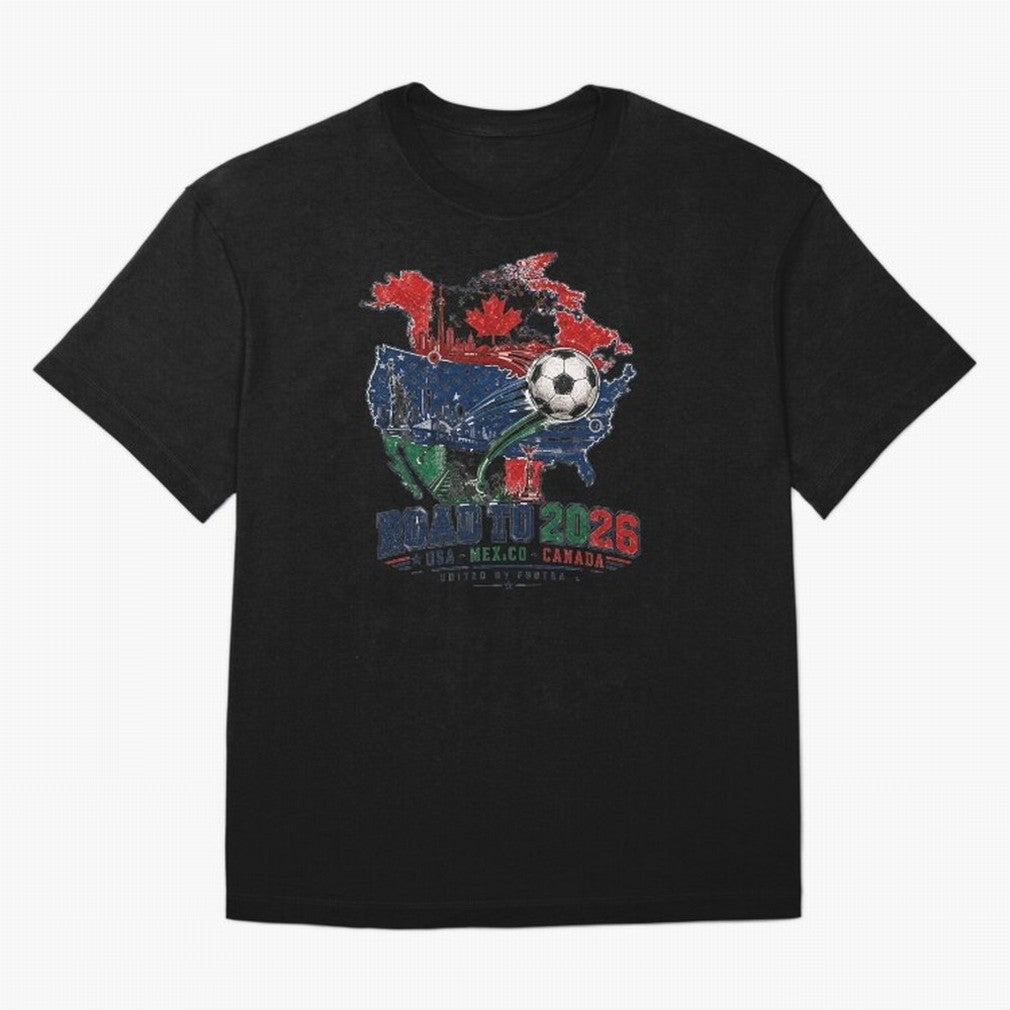 Road to 2026 USA Mexico Canada Soccer Badge Classic T-Shirt Experience the Global Stage of Global Football Passion for FIFA World Cup 2026, Highlighting Cristiano Ronaldo, Haaland and CR7, France, Fan Favorite Moments, National Team Passion, Big