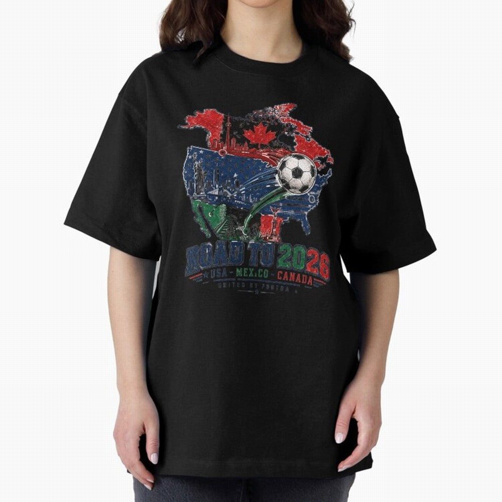 Road to 2026 USA Mexico Canada Soccer Badge Classic T-Shirt Experience the Global Stage of Global Football Passion for FIFA World Cup 2026, Highlighting Cristiano Ronaldo, Haaland and CR7, France, Fan Favorite Moments, National Team Passion, Big