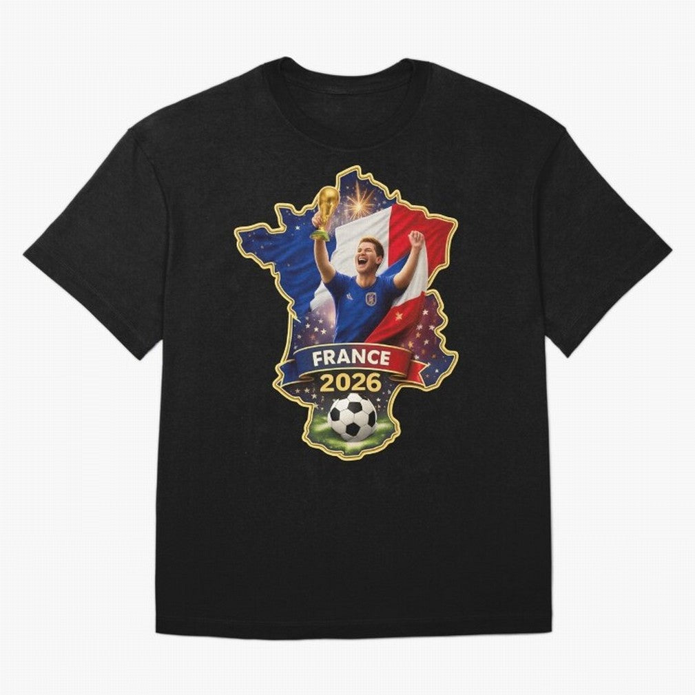 France Map Silhouette 2026 Football Victory Graphic Classic T-Shirt Bring World Football Passion into the FIFA World Cup 2026 Group Stage Journey through Haaland Highlights, Portugal Pride, Football Festival Excitement, Trophy Ambitions, Country