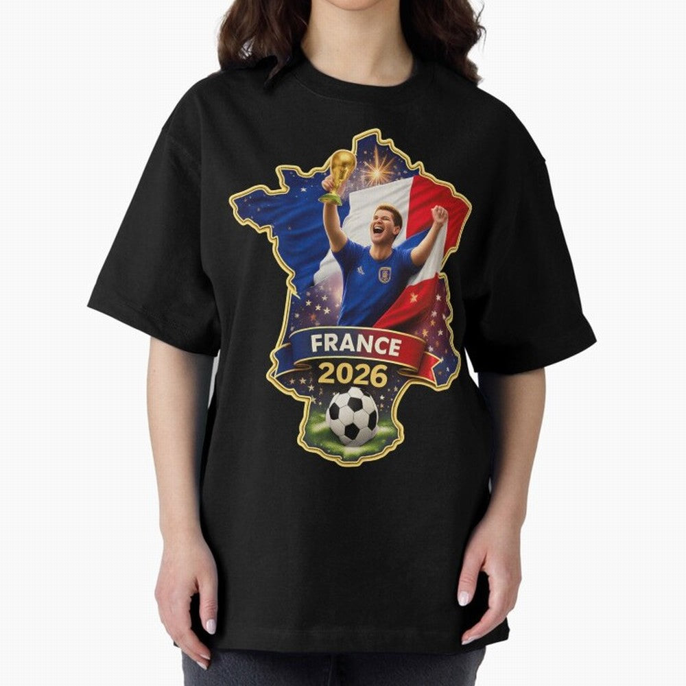 France Map Silhouette 2026 Football Victory Graphic Classic T-Shirt Bring World Football Passion into the FIFA World Cup 2026 Group Stage Journey through Haaland Highlights, Portugal Pride, Football Festival Excitement, Trophy Ambitions, Country